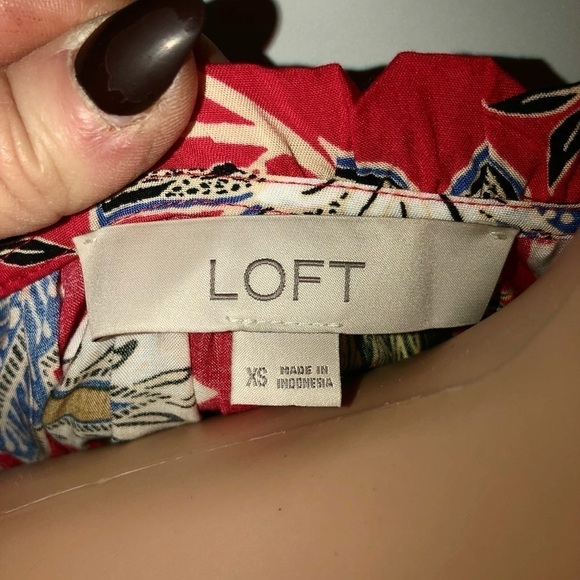 Loft Midi dress Red Floral XS - Picture 8 of 9